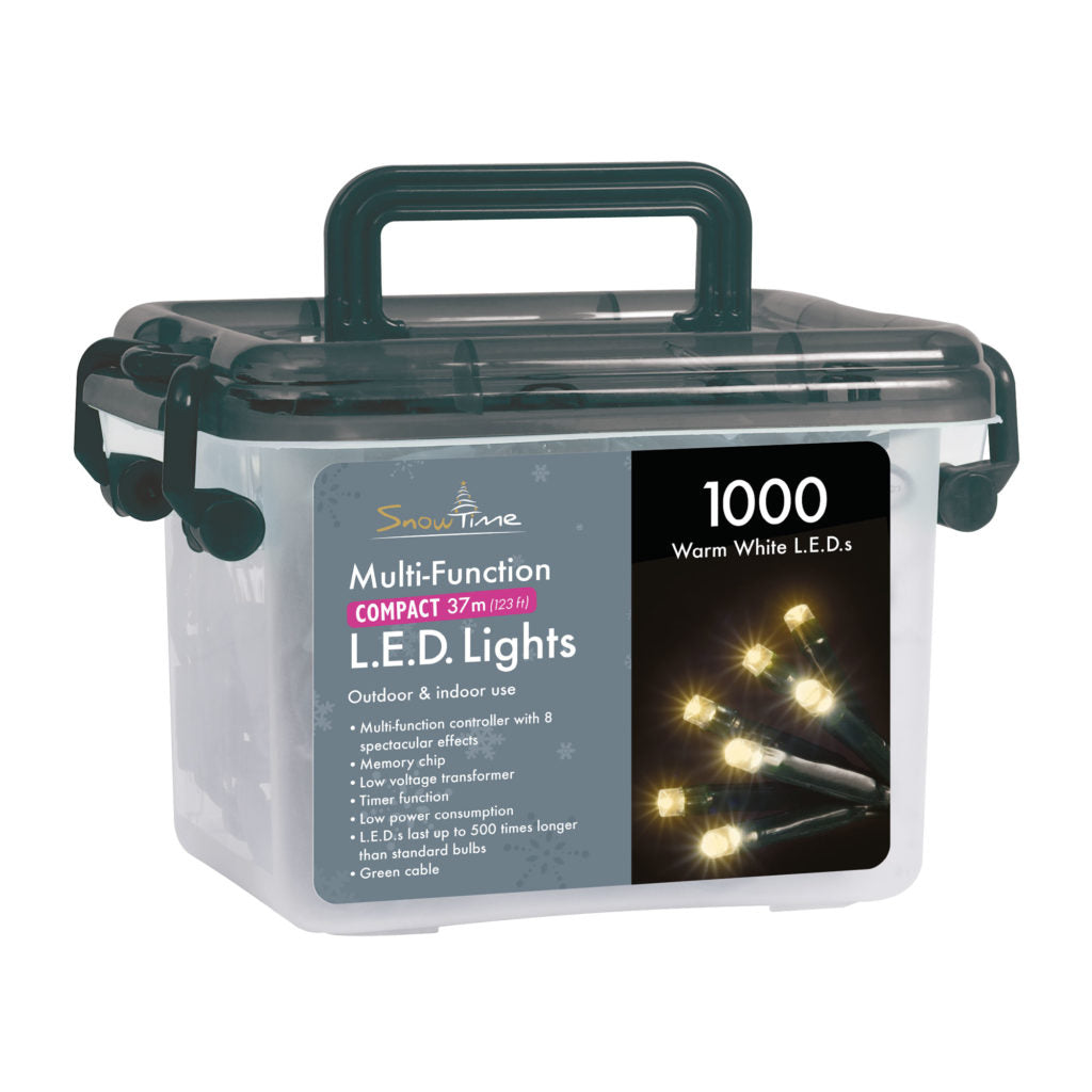 1000 Warm White LED Compact Lights with Timer