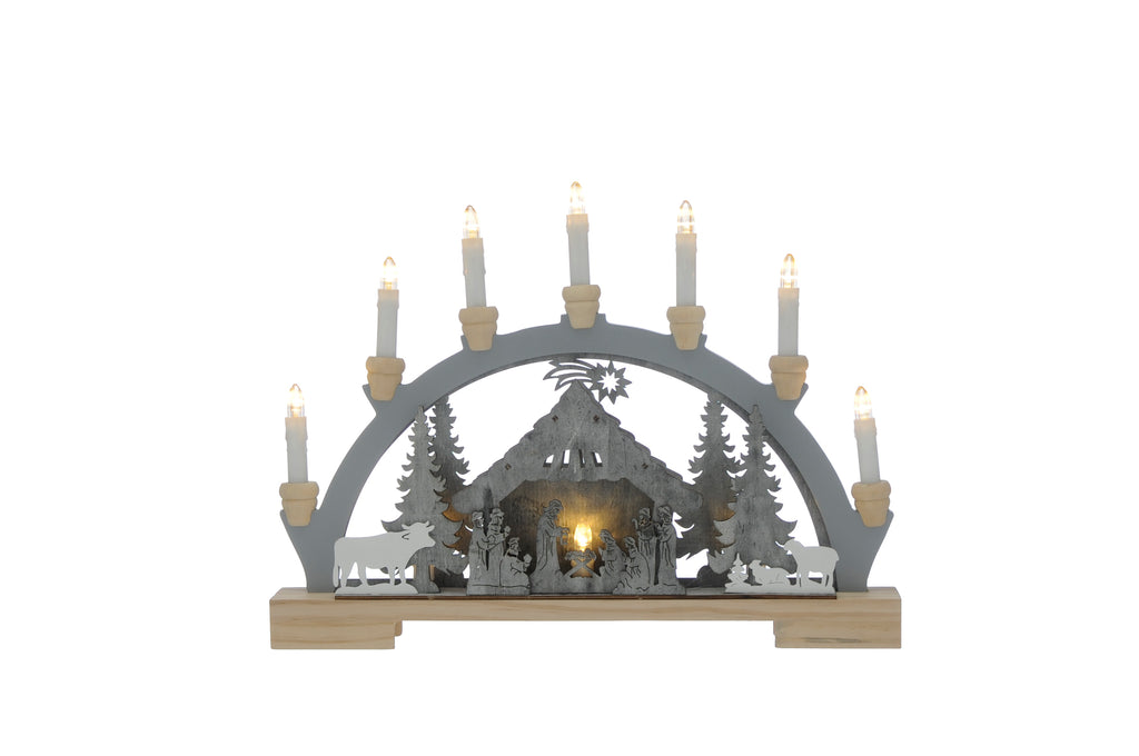 45cm bo lit wooden nativity candle