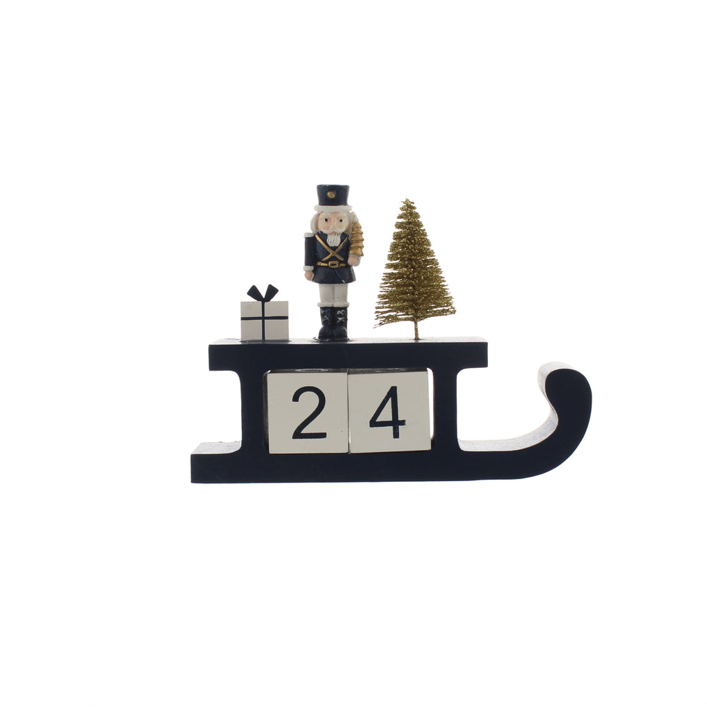 15cm dark navy/gold nutcracker on advent