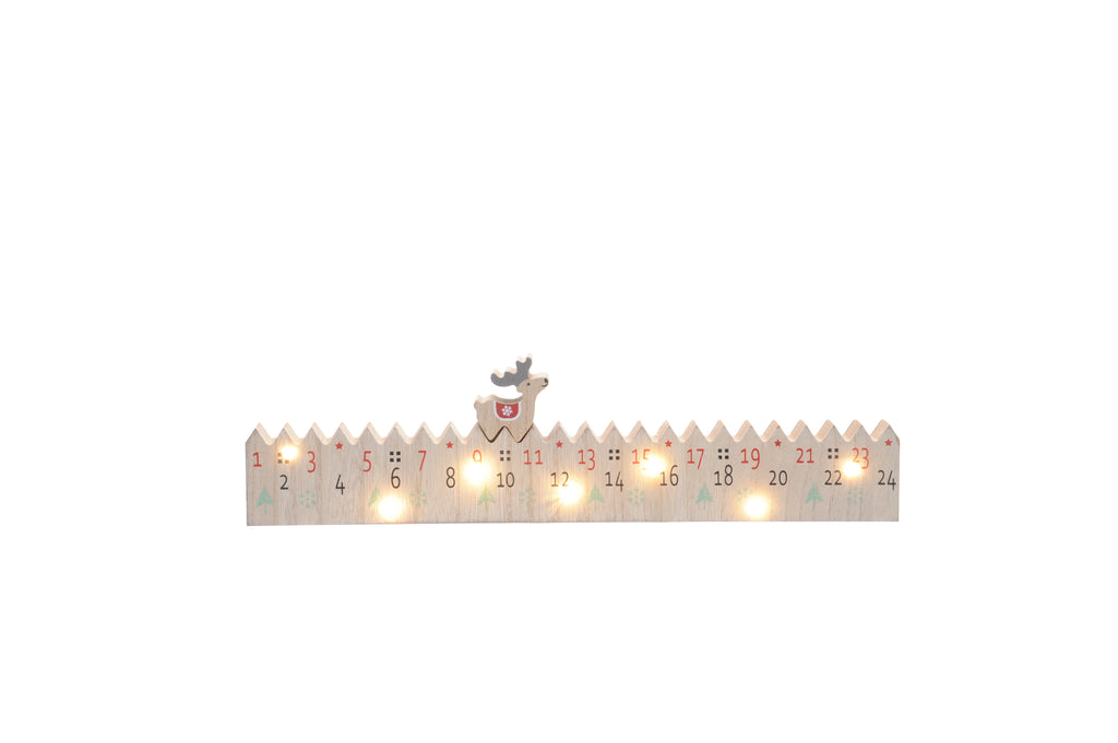 38cm bo lit wooden reindeer advent
