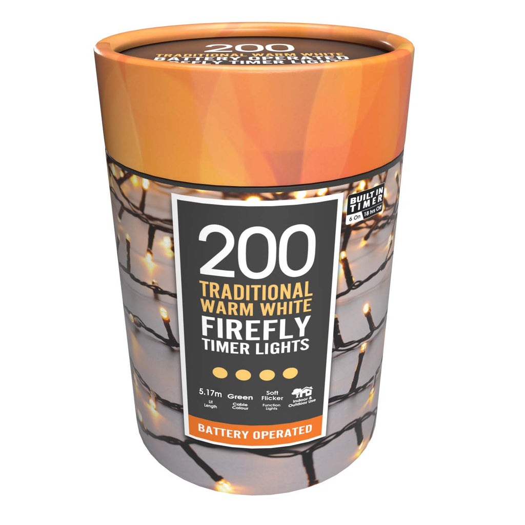 200 bo timer firefly lights warm white