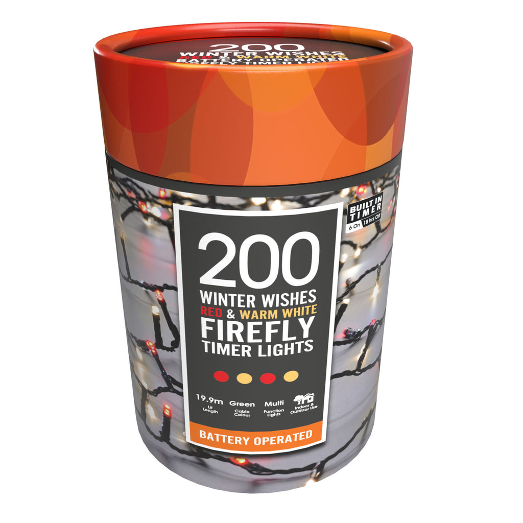 200 bo timer firefly lights winter wishe